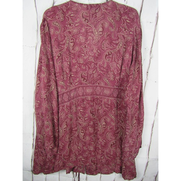 Venezia Women's Blouse Size 26/28 Plum Purple Paisley 100% Silk - Picture 2 of 5